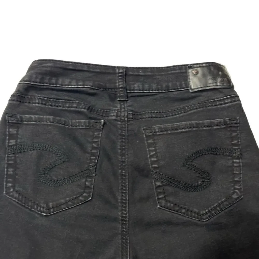 Silver Jeans Suki  Skinny Fluid Denim Black Size 27